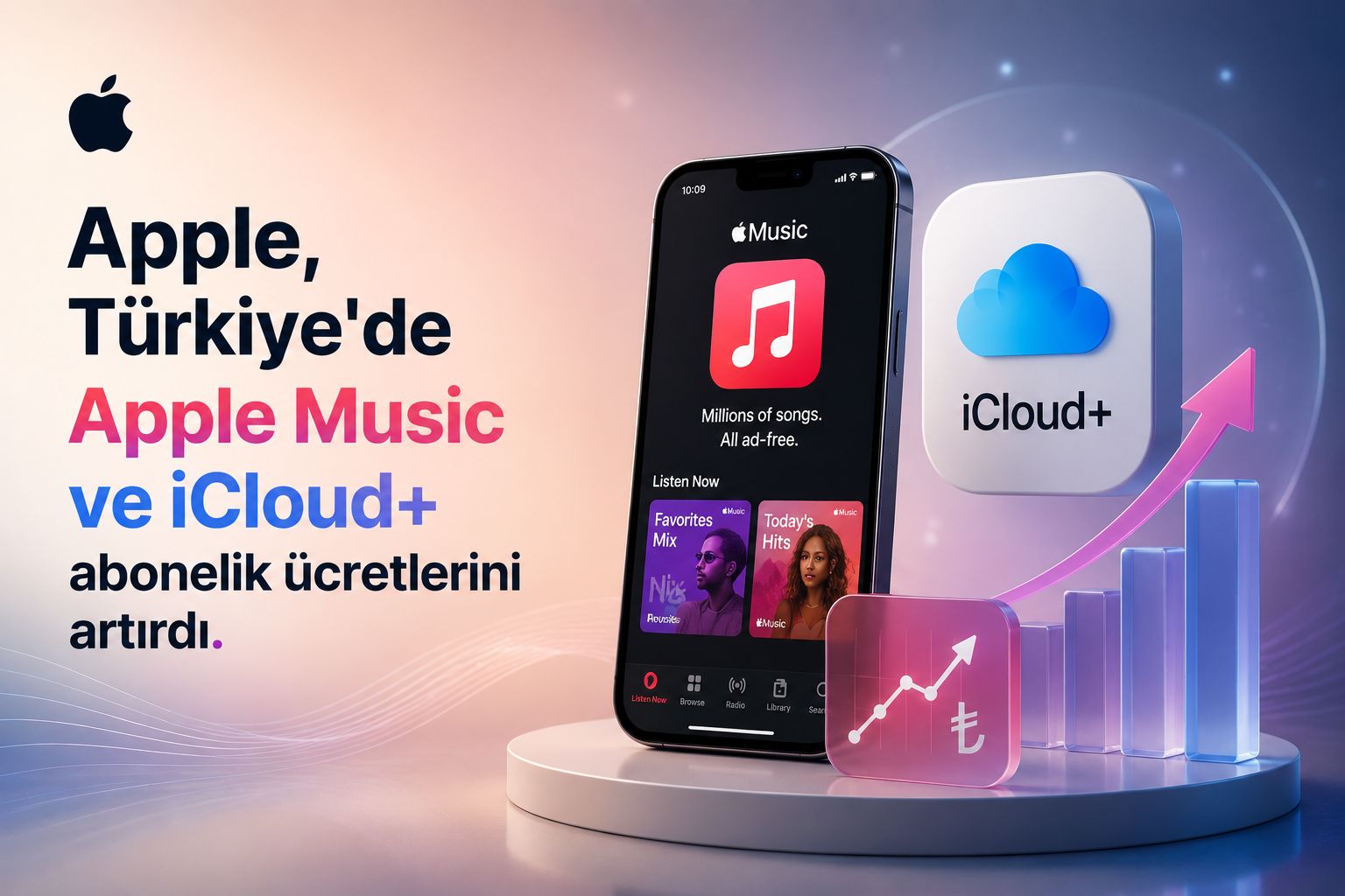 Apple, Türkiye'de Apple Music ve iCloud+ abonelik ücretlerini artırdı