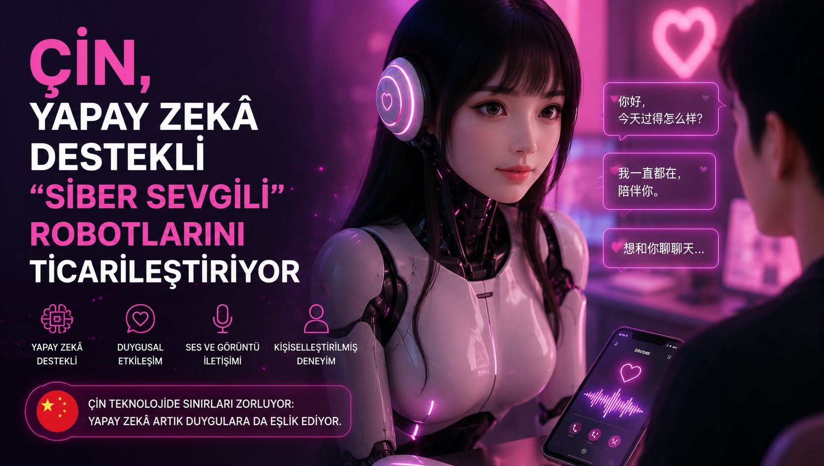 Çin, yapay zekâ destekli "siber sevgili" robotlarını ticarileştiriyor