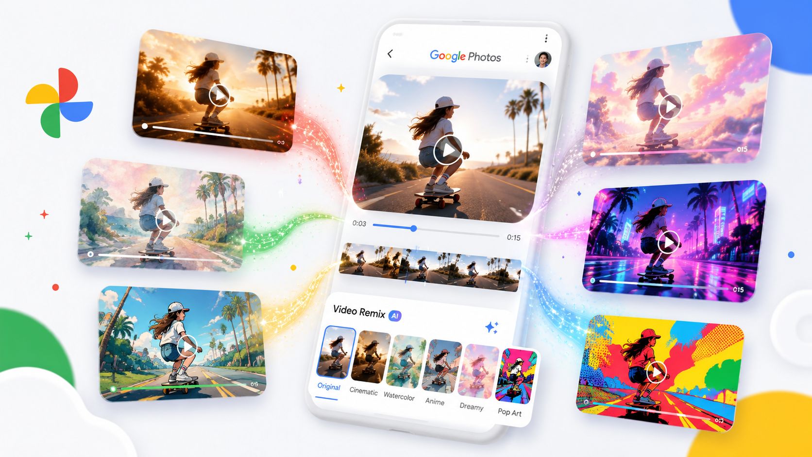 Google Photos, videoları yapay zekâ ile yeniden stilize eden Video Remix özelliğini kullanıma sundu