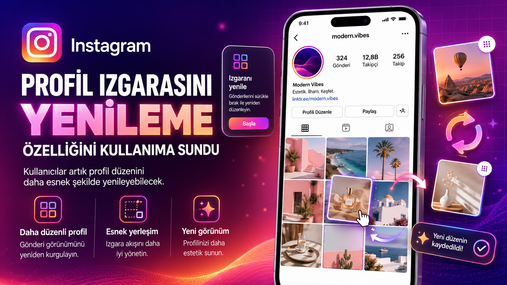 Instagram Profil Izgarasını Yenileme Özelliğini Kullanıma Sundu