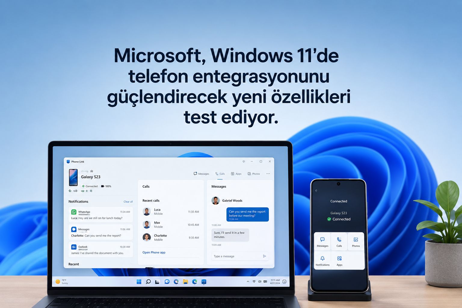 Microsoft, Windows 11'de telefon entegrasyonunu güçlendirecek yeni özellikleri test ediyor