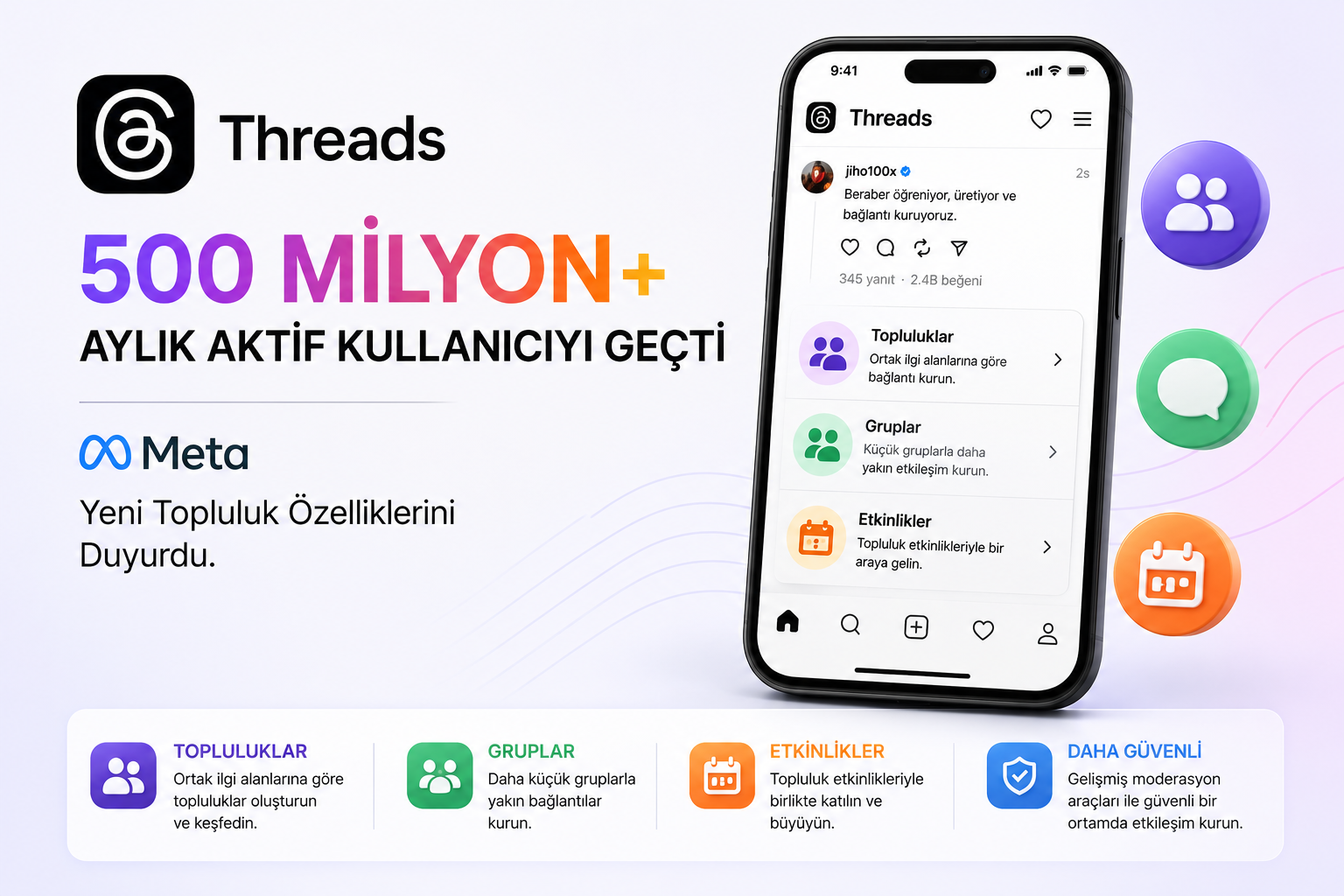 Threads 500 Milyon Aylık Aktif Kullanıcıyı Geçti, Meta Yeni Topluluk Özelliklerini Duyurdu